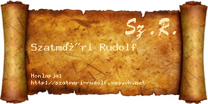 Szatmári Rudolf névjegykártya